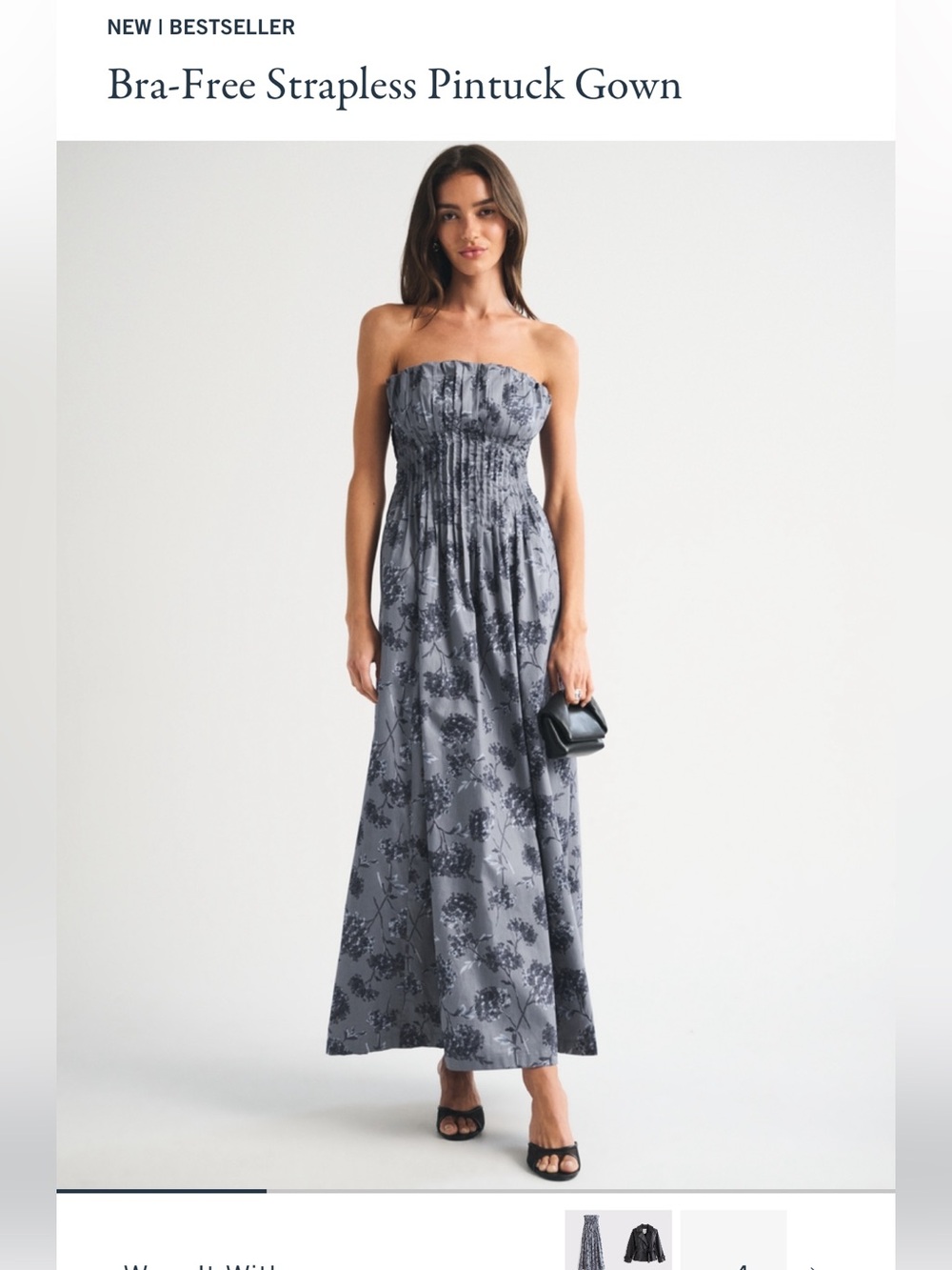 Abercrombie Strapless Pintuck maxi dress